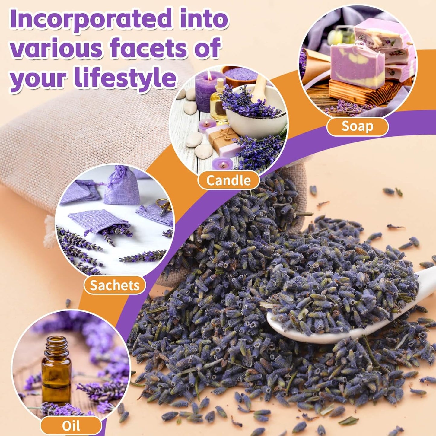 Dried Culinary Lavender Flowers - Food Grade Lavender Buds(4 oz), for Tea, Baking, Potpourri, Home Fragrance & Sachets, Edible Flowers - Gluten Free