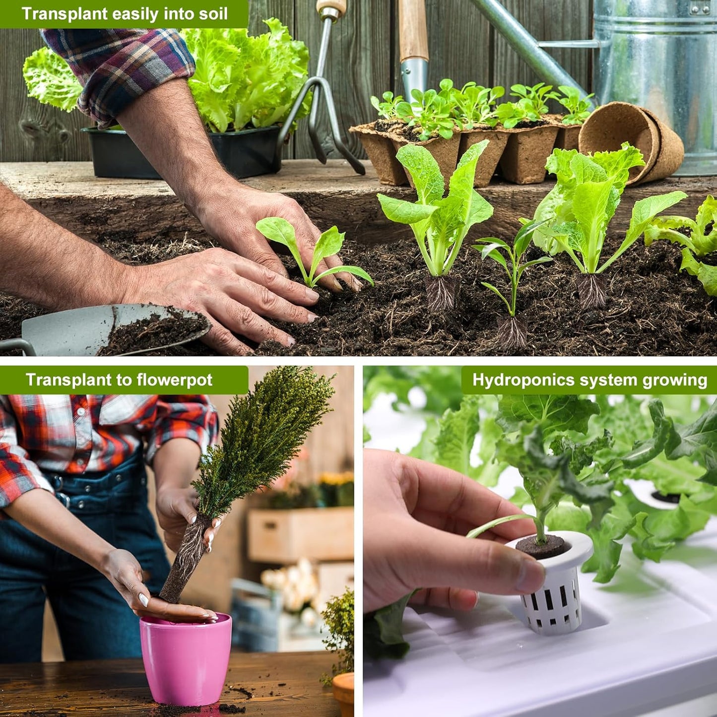 102 PCS Hydroponic Seeds Pods Kit for Indoor Hydroponic Systems,Seed Starter Pods Kit with 80 Pack Grow Sponge,20 Plant Labels and 2 Tweezers