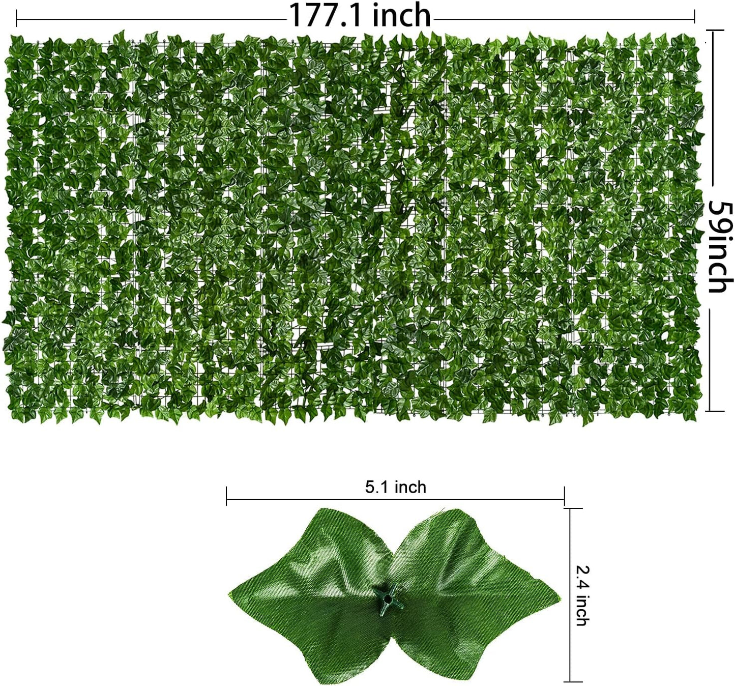 DearHouse Artificial Ivy Privacy Fence Wall Screen, 59x177.1inch Artificial Hedges Fence and Faux Ivy Vine Leaf Decoration for Outdoor Garden Decor