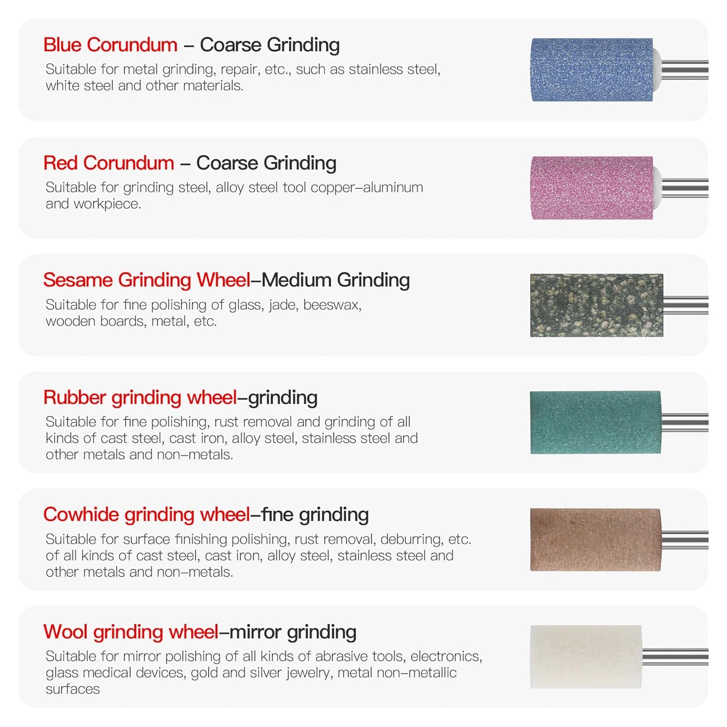 HUHAO 14Pcs Rotary Grinding Stone- 3mm Shank Assorted Shape Abrasive Stone Mounted Grinding Point Sharpening Bits for Rotary Tool Drill, Grinding, Polishing