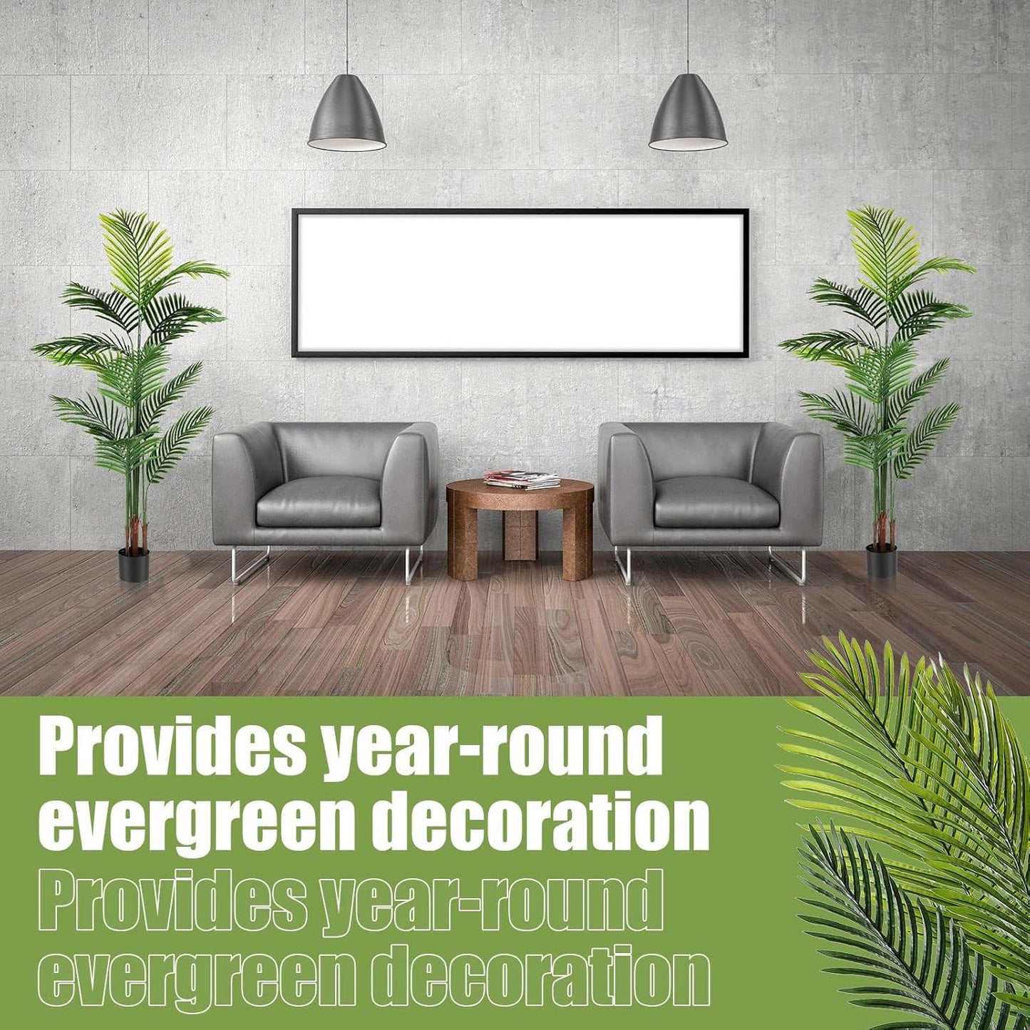 Jexine 4 Pack Artificial Palm Trees 6Ft, Fake Plants Fake Trees Artificial Areca Palm Plants for Outdoor Indoor Faux Tree in Pot for Pool Home Decor Office Housewarming Gift Modern Decoration