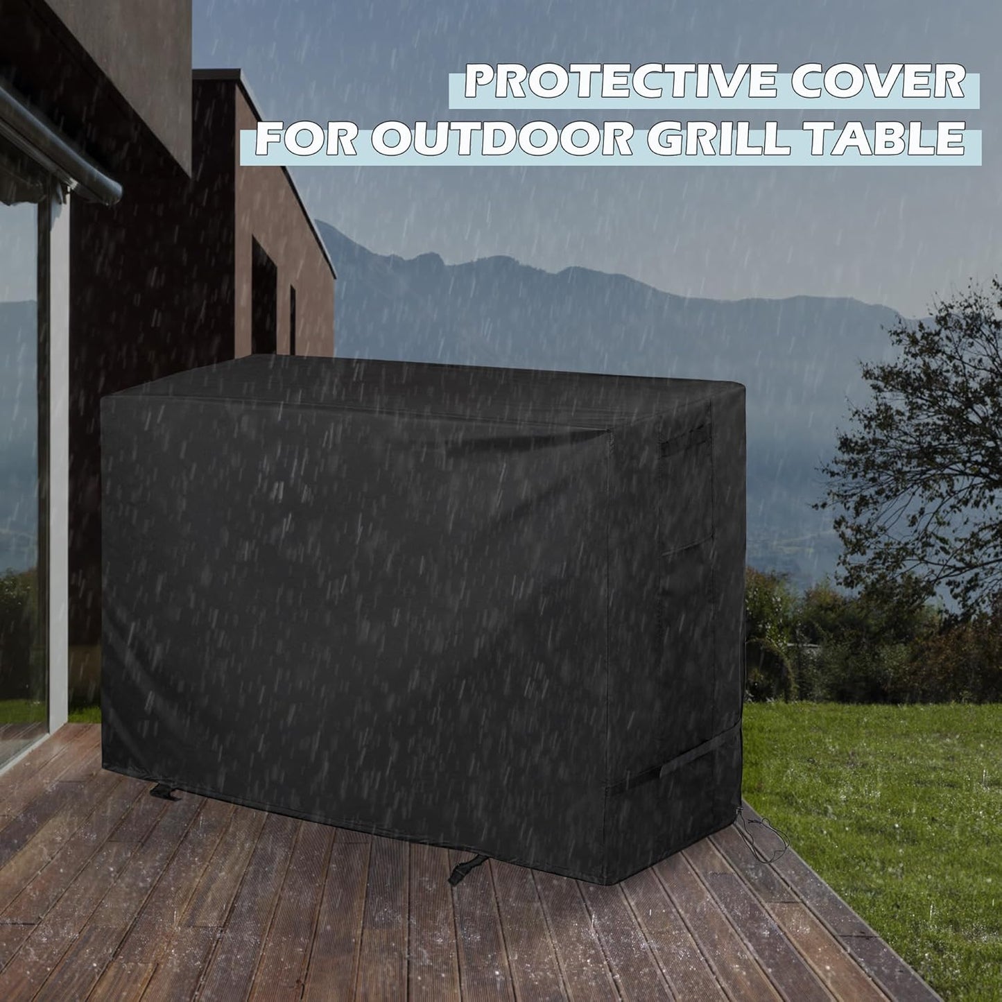 Outdoor Grill Table Cover for Royal Gourmet Dining Cart, Grill Cart Cover for Grills House Movable Kitchen Island and for Feasto Pizza Oven Table