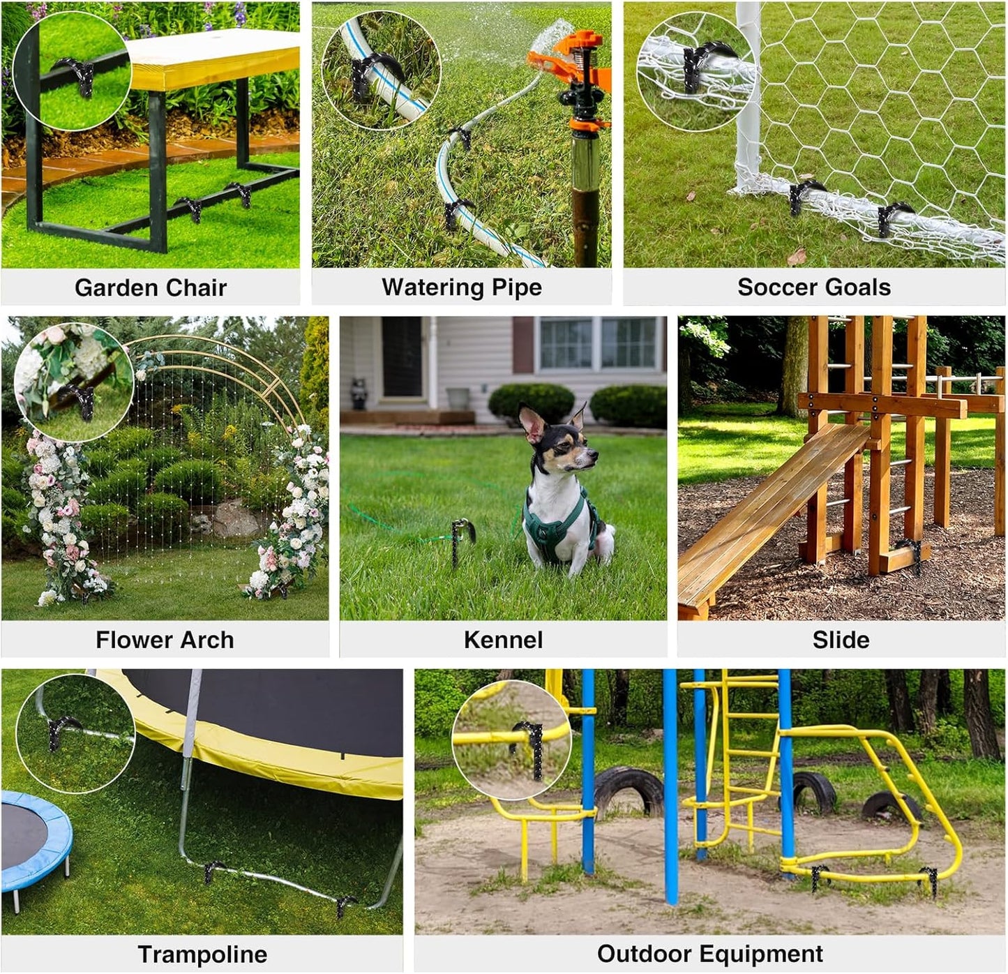 10pcs Threaded Steel bar Stakes/Ground Stakes/Outdoor Fence Ground Stakes.New J Hook Heavy-Duty rebar Metal Stakes ,Proof Coated Steel Ground Stakes with Chisel Point End.