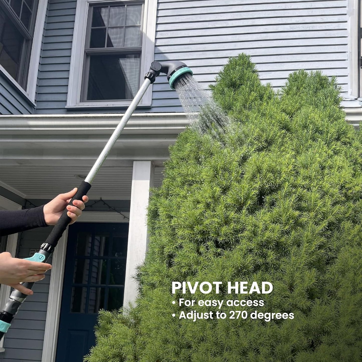 36 Inch Water Hose Wand Featuring 9 Spray Patterns and 180° Pivot Head 600004 with Comfort Grip and Lever Control by New England Garden Tools for Cleaning, Watering Plants & Yards, Washing Cars & Pets