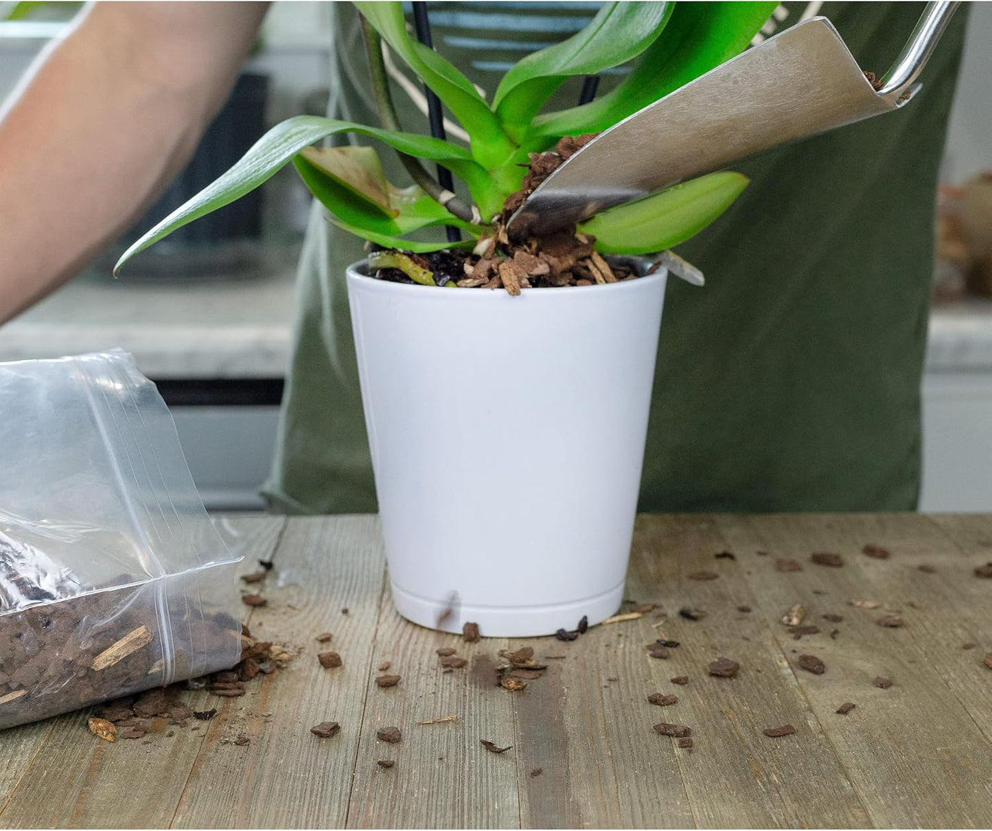 100% Organic Material All Natural Orchid Bark (8 Quarts), Long Lasting All Natural, High Flowering and Aeration for Orchid Plants, Vanda,Phalaenopsis, Cattleya and Houseplant Repotting