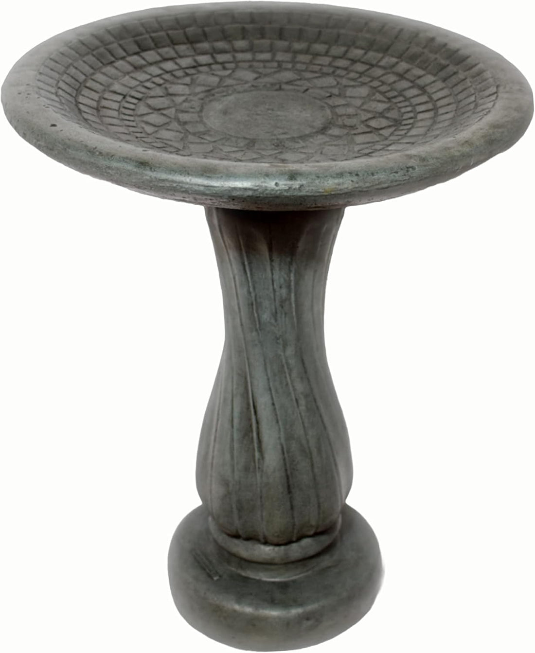 Spiral Birdbath- 29in Tall- Indigo