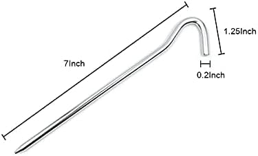 12Pcs Aluminium Tent Stakes for Sand,Beach Camping-7 Inch Long Metal Inflexible Steel Ground Stakes Tent for Outdoor Trip Hiking Gardening (Silver 12Pack)