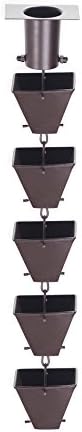 Nutshell Stores Medium Square Cups Rain Chain - Bronze - 8 Feet