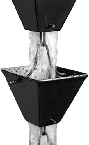 Nutshell Stores Medium Square Cups Rain Chain - Black - 10 Feet