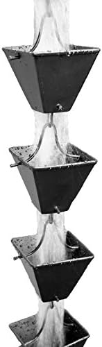 Nutshell Stores Medium Square Cups Rain Chain - Black - 14 Feet