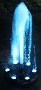 OCEAN MIST MAGIC POND FLOATING FOUNTAIN PJ2000-6C Includes 1580 GPH Pump, 360 RBG LEDs in Light Ring, Auto Color Change, Nozzles, 33 Foot Power Cords