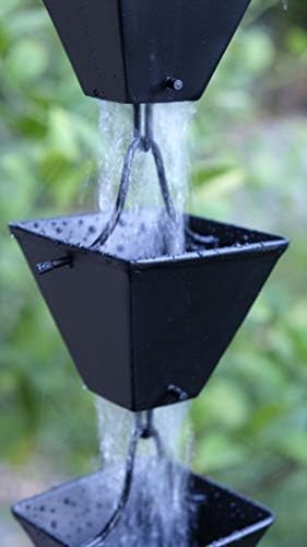 Nutshell Stores Medium Square Cups Rain Chain - Black - 11 Feet