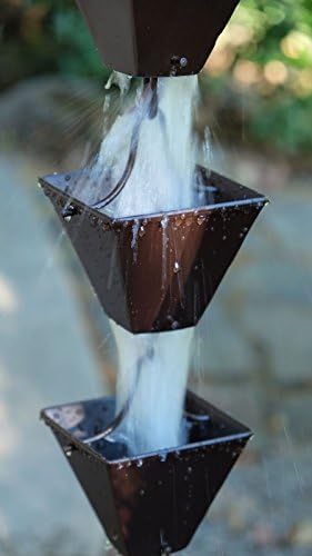 Nutshell Stores Medium Square Cups Rain Chain - Bronze - 14 Feet