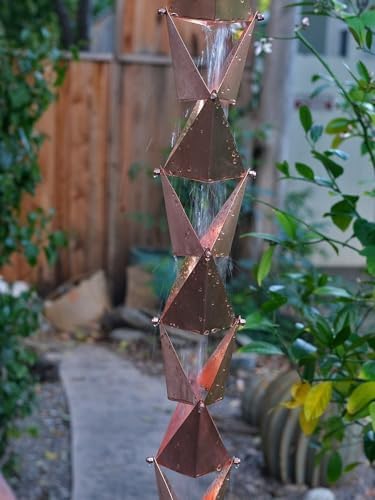 Nutshell Stores Origami Rain Chain - Copper - 11 Feet