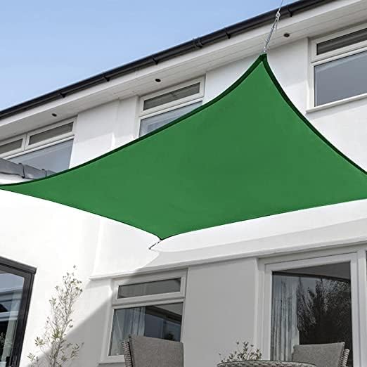 KANAGAWA 8'X8' Dark Green Custom Size Sun Shade Sail Square UV Block Canopy Cover for Patio Backyard Lawn Garden Outdoor (Customized Available)