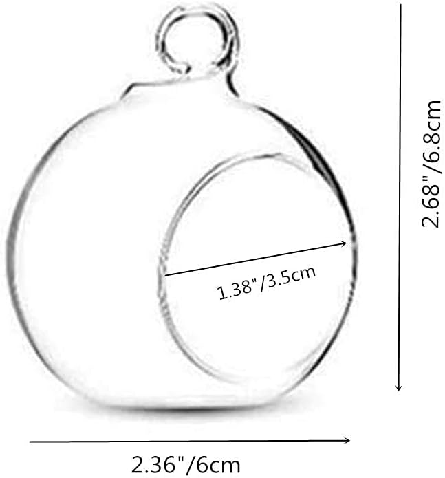 24 Pcs Hanging Tealight Candle Holder, Glass LED Tealight Holder Hanging Glass Globe Plant Terrariums, 2.36" Diameter Hanging Tealight Holder Terrarium for Wedding Home Party Tree Decoration
