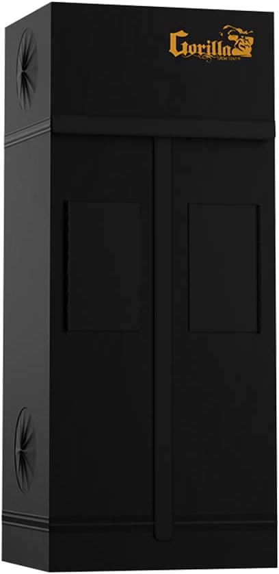 Gorilla Grow Tent Pro 2 x 2.5 x 5'11 to 6'11 w/Included Extension Kit - Tallest Premium Indoor Grow Tent, Thickest & Most Durable Gorilla Canvas, Strongest w/ 300lb Hang Capacity, Hydroponic Grow Box