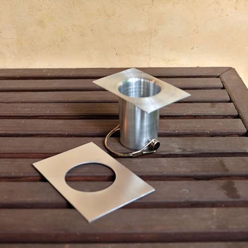 Nutshell Stores Medium Square Cups Rain Chain - Aluminum - 17 Feet