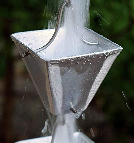 Nutshell Stores Medium Square Cups Rain Chain - Aluminum - 13 Feet