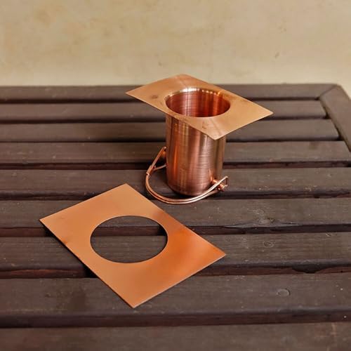Nutshell Stores Medium Square Cups Rain Chain - Pre-Aged Copper - 18 Feet