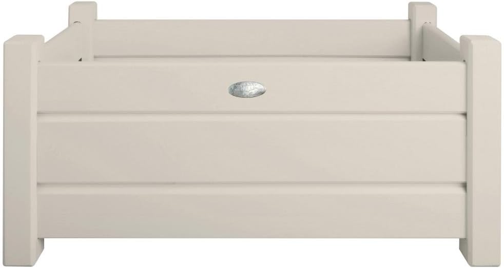 Esschert Design Rectangular Planters, White, Set of 2