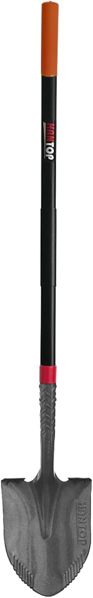 Heavy Duty Round Point Digging Shovel with Long Fiberglass Handle Garden Shovels Spade for Digging,Planting, Transplanting,58 inches