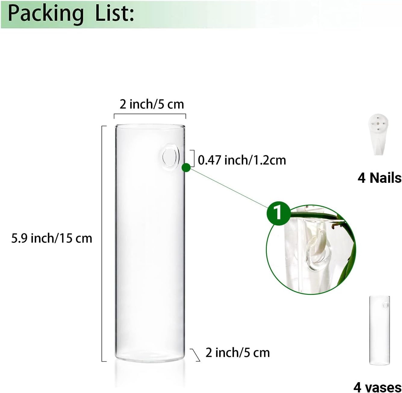 Ivolador Wall Plant Propagation Station Hanging Glass Planter Vase Terrarium Container Cylinder Shape Perfect for Propagating Hydroponic Plants Home Office Garden Decor Wedding-4PCS