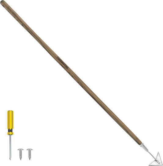 Haliaeetus Triangle Hoe, 60'' Scuffle Hoe for Keeping Your Back from Tiring Out, Weeding Just in Push-Pull Motion, Rogue Hoe with Triangle Head for Quickly Clear Out a lot of Weeds from All Direction