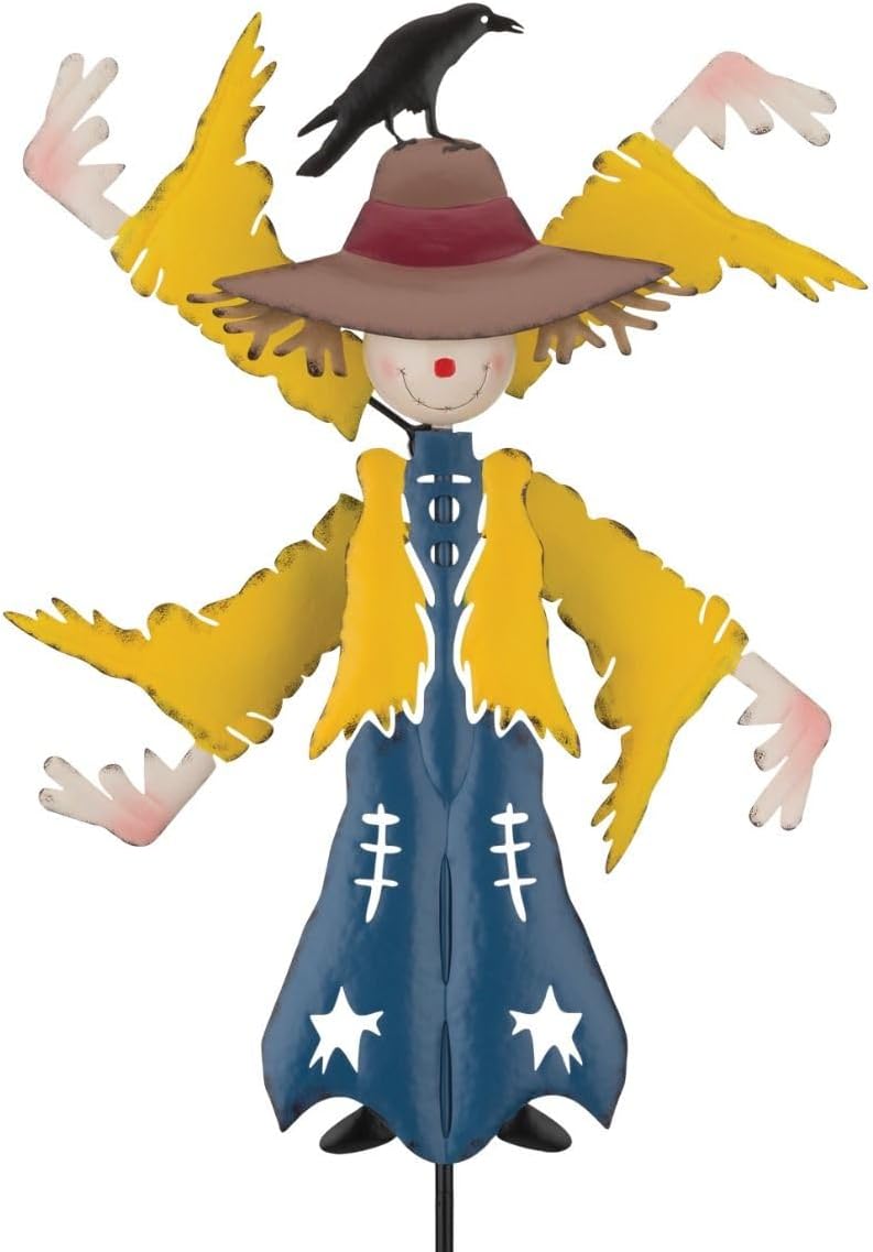 Regal Art & Gift Scare Crow Wind Spinner – Metal Yard Decorations Outdoor | Kinetic Garden Spinner for Lawn, Pathway, or Flower Bed | Weather-Resistant Outdoor Sculpture - 22 Inch