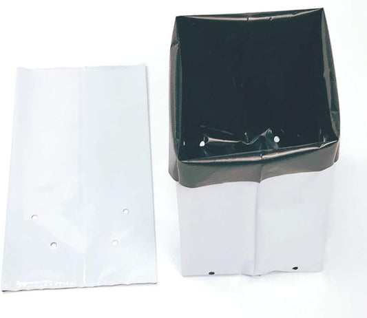 HORTIPOTS 3 Gallon Grow Bags Made of Black White Poly Film (50 Pieces per Pack)
