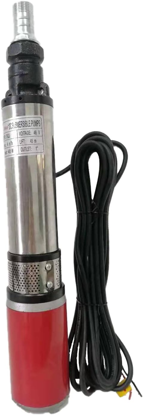 DC 48/60V Well Water Pump Submersible Pump 1 Inch Output Solar Fountain Pump 400 W Solar Power High Pressure Water Pump Stainless Steel High Pressure Deep Well Pump Used Agricultural Industry