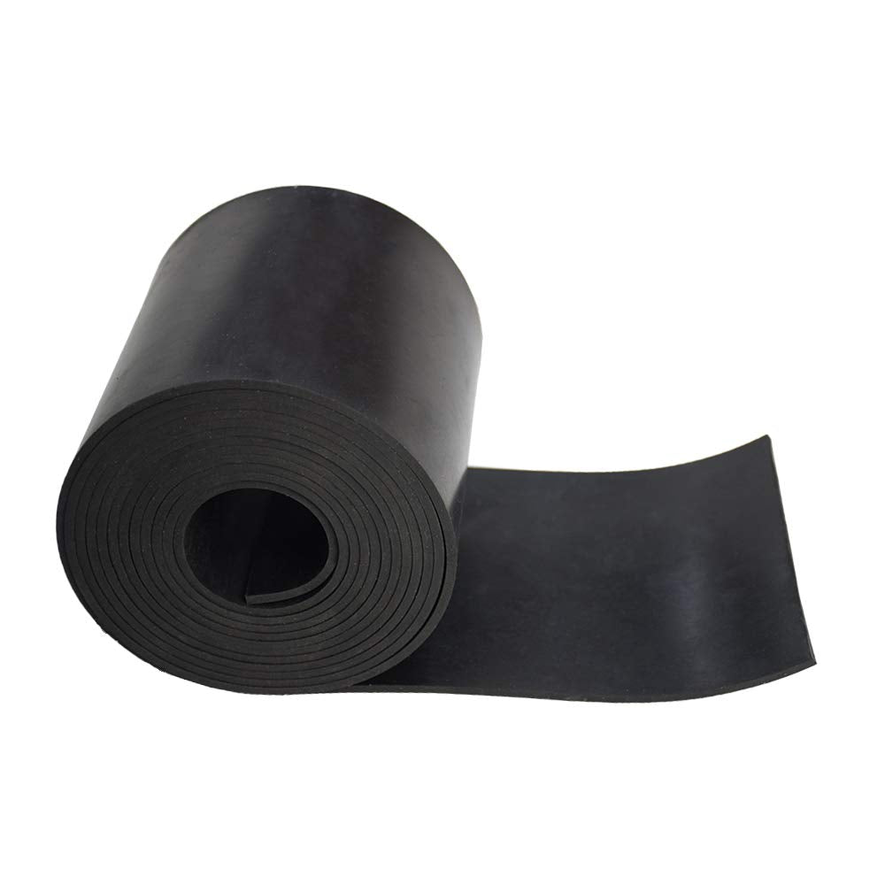 DOBTIM Neoprene Rubber Roll 1/8 (.125)" Thick X 5" Wide X 10' Long, Solid Rubber Strips Use for Gaskets DIY Material, Supports, Leveling, Sealing, Bumpers, Protection, Abrasion, Flooring, Black