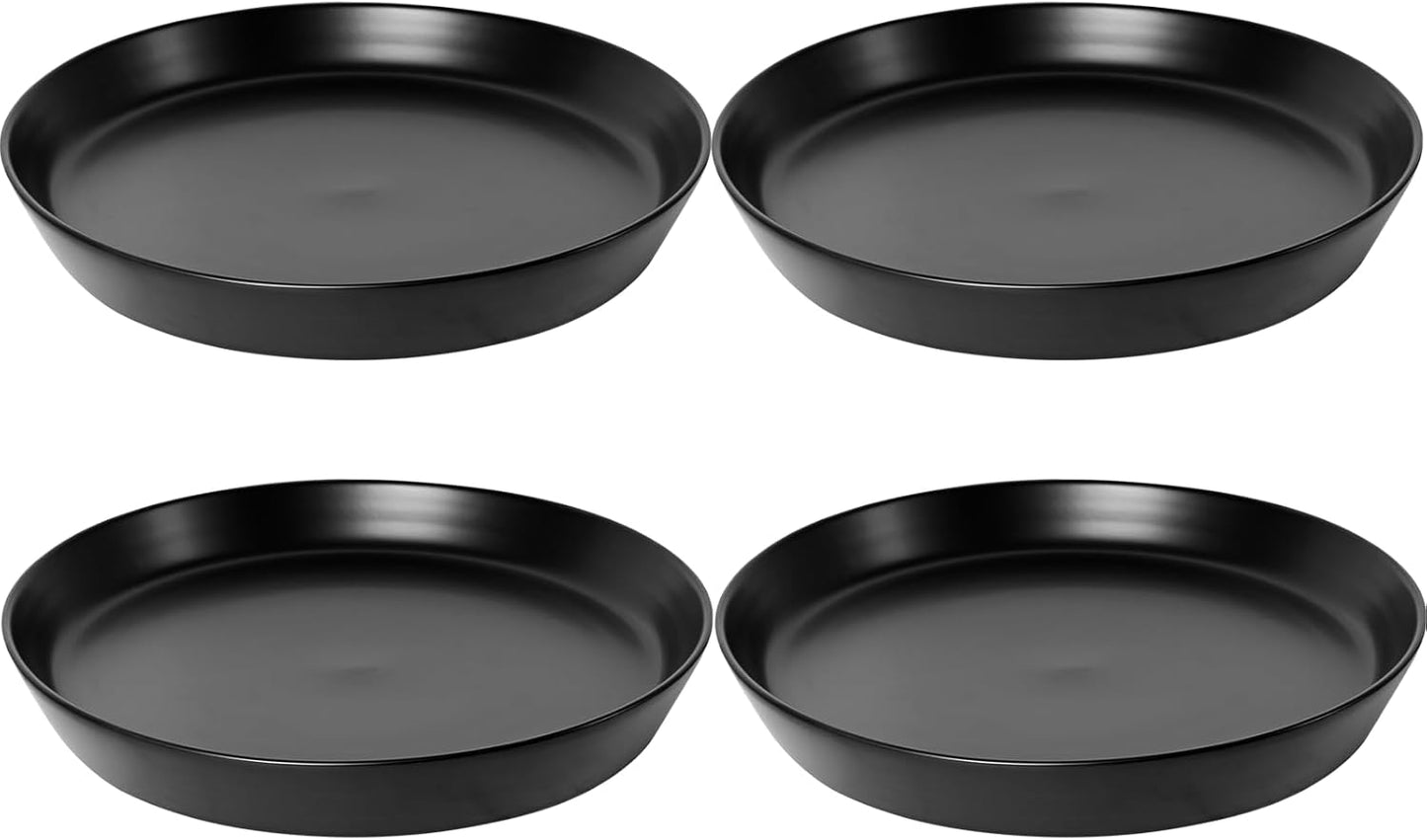 4 Pack of Plant Saucer, 5 inch Glazed Ceramic Plant Tray, Deep Drainage Tray for 4 Inch Flower Pot,Plant Dish Plate to Catch Water for Indoor & Outdoor