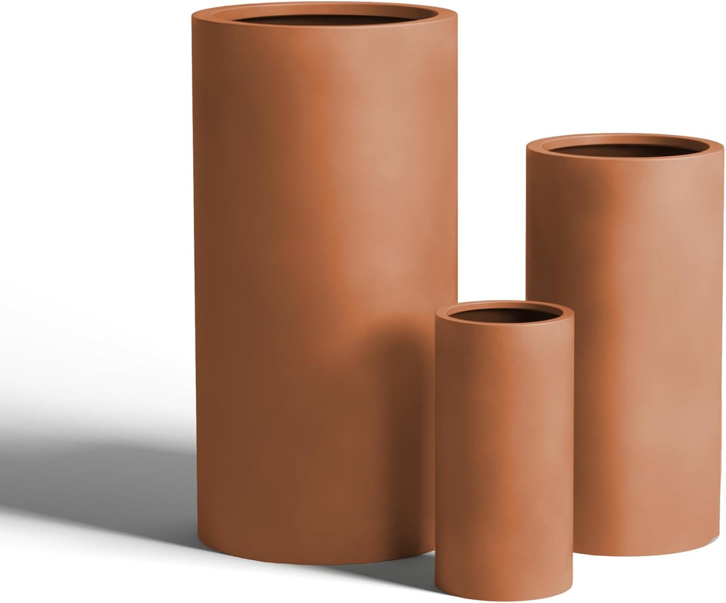 DTY Signature Mount Oxford Tall Outdoor Planter - Small Terracota 15.7 Inch Height Modern Tall Planter Pot for Indoor & Outdoor Spaces - Stylish Planter for Contemporary Homes and Gardens