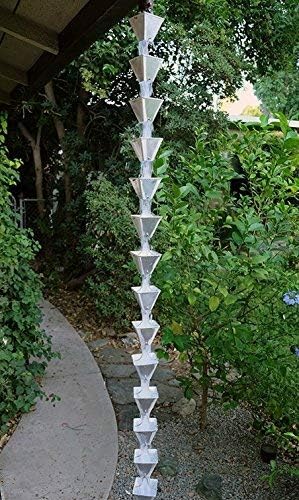 Nutshell Stores Medium Square Cups Rain Chain - Aluminum - 8 Feet