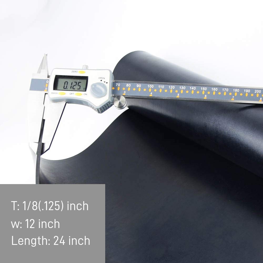 DOBTIM Neoprene Rubber Sheet Rolls 1/8 (.125)" Thick X 12" Wide X 24'' Long, Solid Rubber Strips Use for Gaskets DIY Material, Supports, Leveling, Sealing, Protection, Abrasion, Flooring, Black