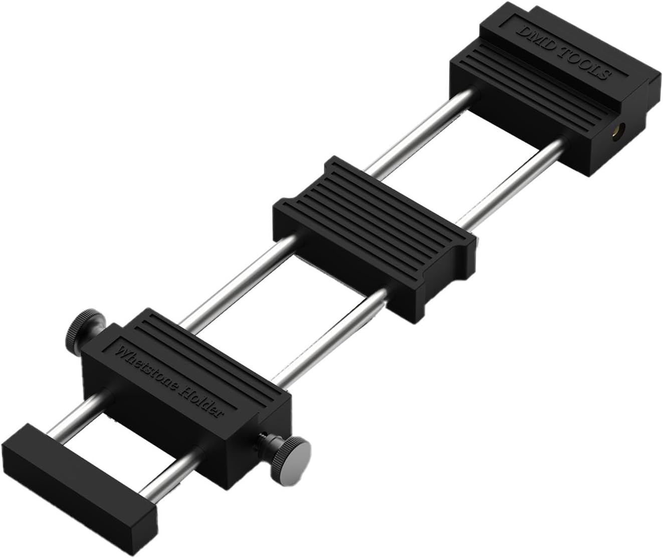 DMD Whetstone Holder with Quick-Adjust Knob | Heavy-Duty Stainless Steel & Non-Slip Rubber Base | Universal Sharpening Stone Clamp for Knives & Tools