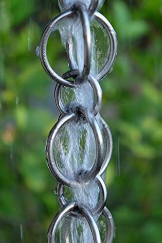 Nutshell Stores Double Loops Rain Chain - Stainless Steel - 7 Feet