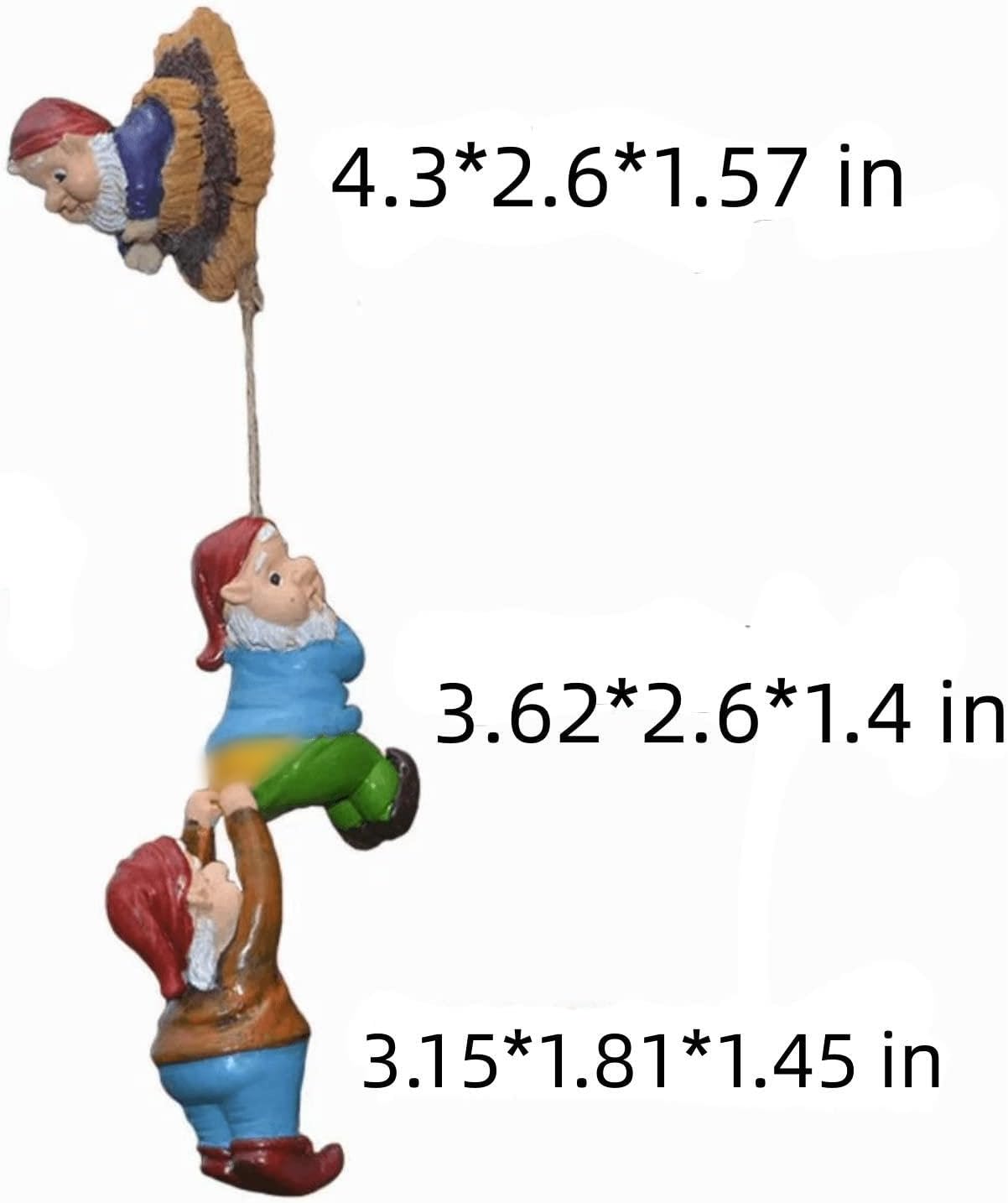 Climbing Rope Gnomes Garden Statue,Gnom Statue Resin Garden Gnome Tree Hugger Outdoor Decor Accessories,Miniature Figurines Micro Garden Gnome Landscape Figurine for Lawn Balcony Patio