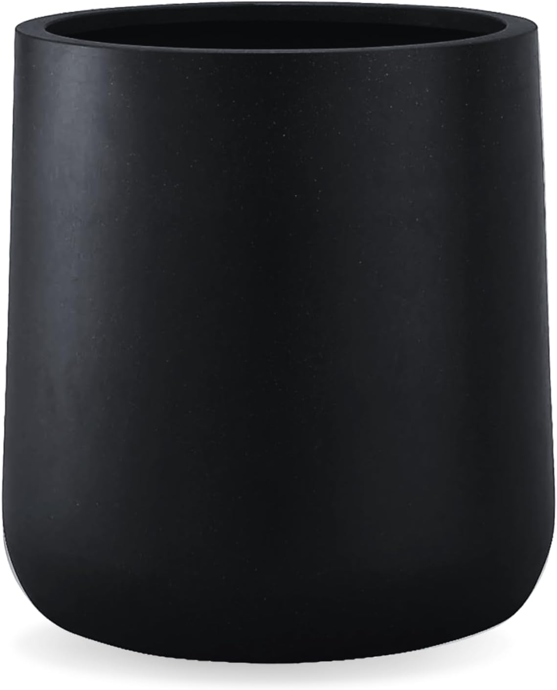 13" H x 12.6" D Conico Fiberstone Round Planter with Drainage Hole, Smooth Finishes, Weather Resistant for Indoor and Outdoor Use, Included 2 Extra Coco Mats (Black, 10" Pot Opening)