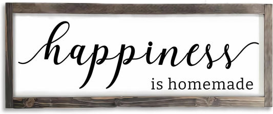 Dazingart Happiness is Homemade Sign, Farmhouse Kitchen Sign,Rustic Wooden Kitchen Wall Decor for Dining Room (Happiness)