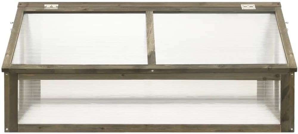 Firwood Garden Portable Wooden Greenhouse - Raised Flower Planter with 2 Roofs, Mini Greenhouse Cabinet for Outdoor Indoor Use, 44.8"x31.4"x19.6"/Gray