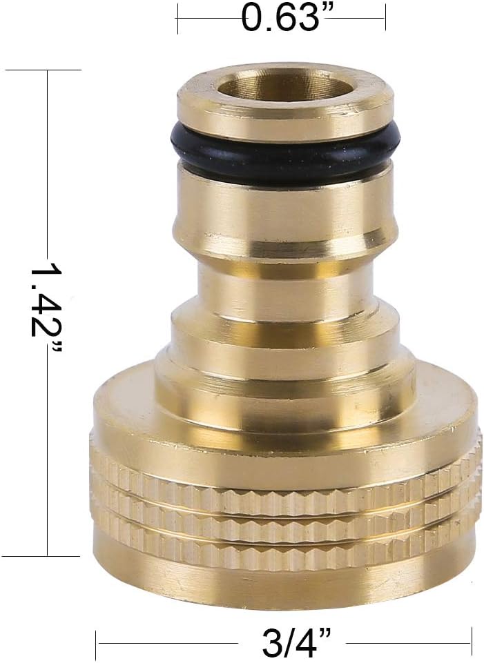 Garden Hose Quick Connector Water Hose Qucik Connect Garden Hose Connectors Brass Hose connectors Water Quick Connect Fittings 3/4" Inch GHT Solid Brass 6 Sets(6pcs Male Coupling 6pcs Female Nipple)