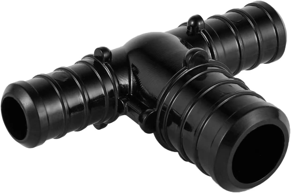 10-Pack EFIELD Pex Fitting Poly PPSU Barb Crimp 1/2" X1/2" X3/4" Reducing Tee, ASTM F2159(PPSU1807030)