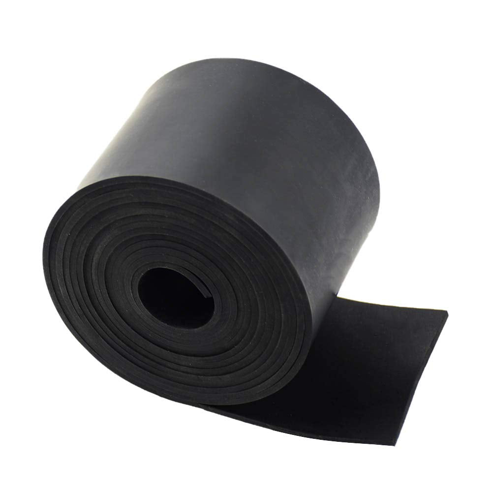 DOBTIM Neoprene Rubber Strips Rolls 1/8 (.125)" Thick X 4" Wide X 10' Long, Solid Rubber Strips Use for Gaskets DIY Material, Supports, Leveling, Sealing, Protection, Abrasion, Flooring, Black