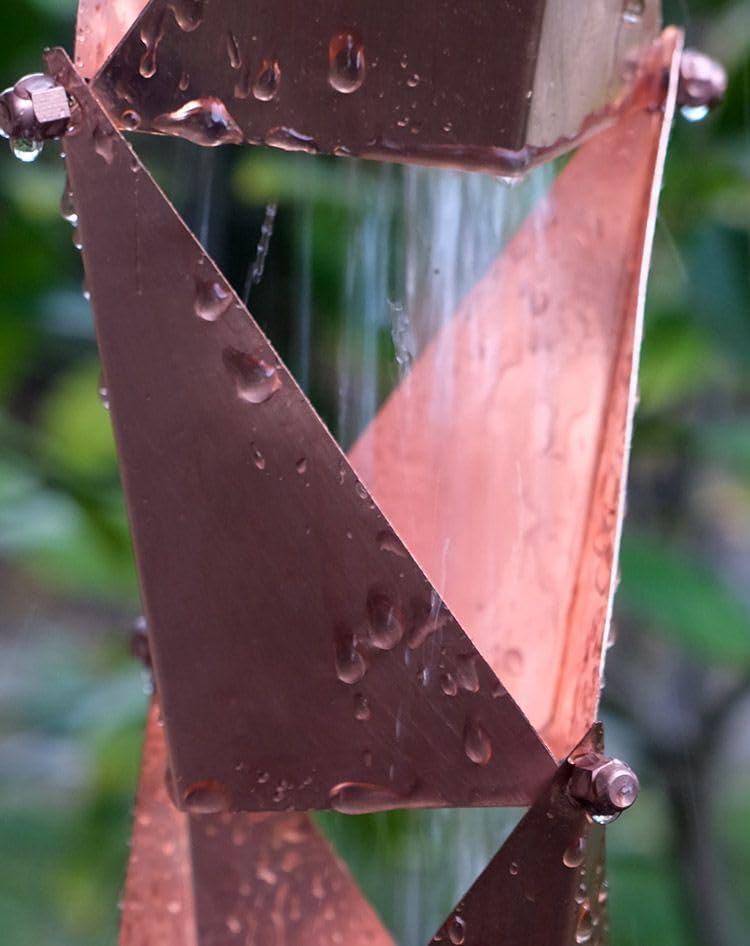 Nutshell Stores Origami Rain Chain - Copper - 11 Feet
