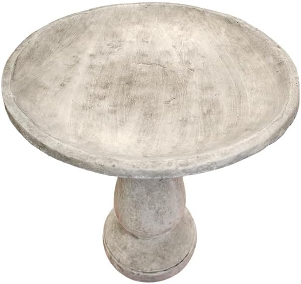 Solid Rock Stoneworks Oval 2 Piece Birdbath- 24" Tall- PreAged