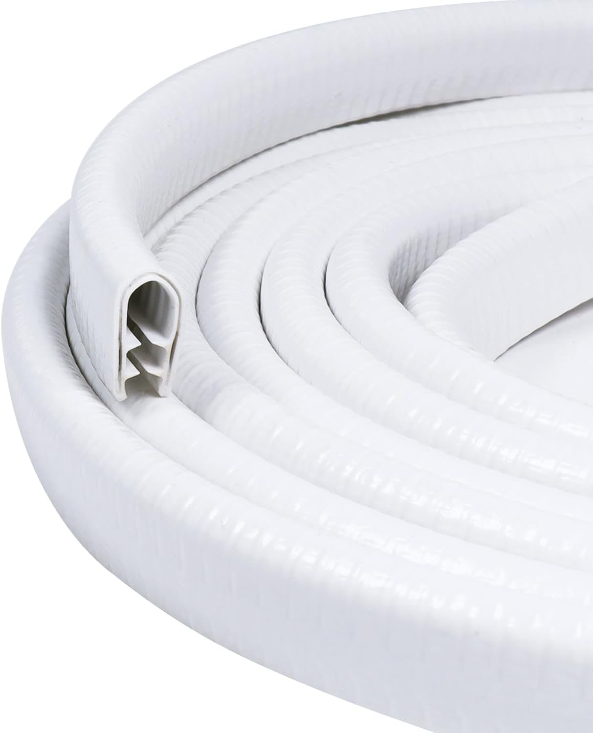 Edge Trim White U-Channel Rubber Trim Edge with Metal 1/2" X 3/8" - Fit Gap 3/64" to1/4 Car Door Edge Sealing Strip, PVC Weather Stripping with Steel, Metal Edge Protector, 12FT