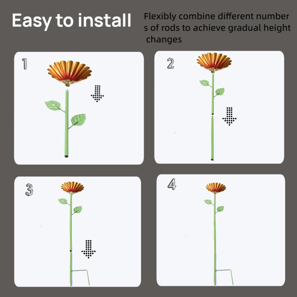 4-Pack Bee Watering Station | Flower-Design Metal Cups | Colorful Garden Decor (Red, Green, Blue, Yellow) | Easy Install | Durable | Bee/Butterfly Feeder & Bath