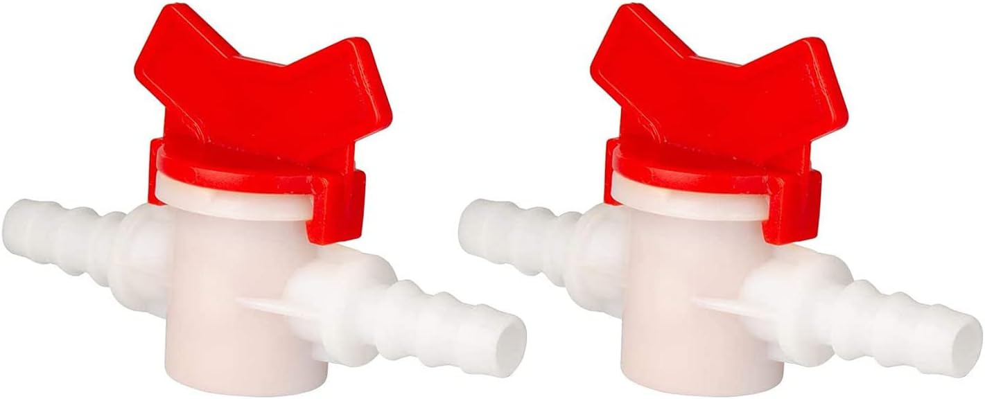 2 Pack Barbed Ball Valve 5/8" OD In-Line Ball Valve Shut-Off Switch with Hose Barb for Drip Irrigation and Aquariums Agricultura Garden